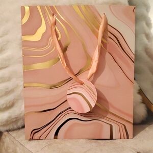 Martha Stewart Pink and Gold Marble Gift Bag